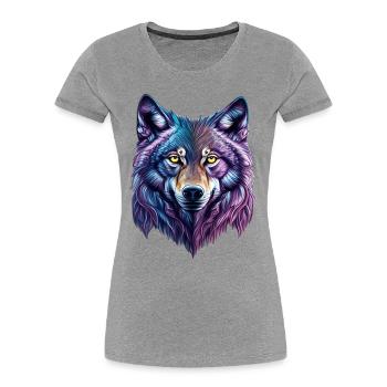 wolf splash - Women's Premium Organic T-Shirt - heather grey - Front - Mia (176cm)