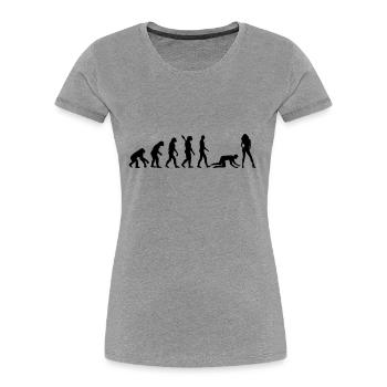 Évolution Mariage - T-shirt bio Premium Femme - gris chiné - Devant - Mia (176cm)