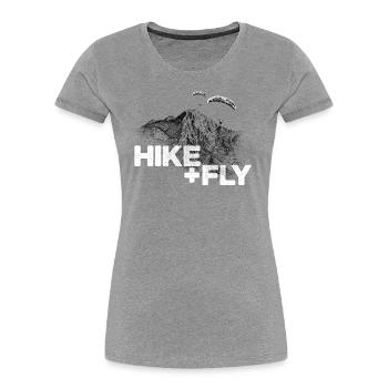 Hike & Fly Paragliding weiß - Frauen Premium Bio T-Shirt - Grau meliert - Vorne - Mia (176cm)