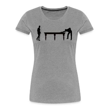 BILLARD, BILLARD, BILLARD, 8 BAILLES, 9 BALLES. - T-shirt bio Premium Femme - gris chiné - Devant - Mia (176cm)