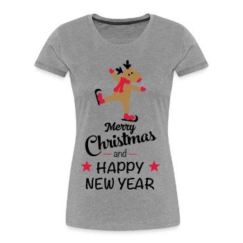 Weihnachten - Frauen Premium Bio T-Shirt - Grau meliert - Vorne - Mia (176cm)