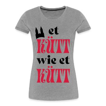Karneval - Frauen Premium Bio T-Shirt - Grau meliert - Vorne - Mia (176cm)