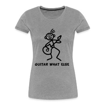 Strichmännchen Guitar what else - Frauen Premium Bio T-Shirt - Grau meliert - Vorne - Mia (176cm)