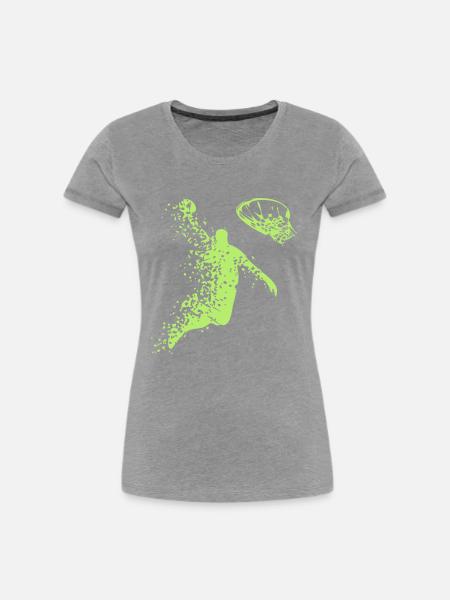 Basketball - Frauen Premium Bio T-Shirt - Grau meliert