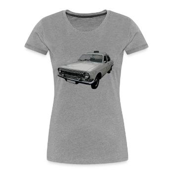 Wolga Taxi Wolga M24 - Frauen Premium Bio T-Shirt - Grau meliert - Vorne - Mia (176cm)