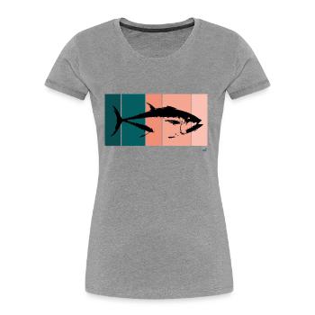 Alles scheint mir schön zu sein - Frauen Premium Bio T-Shirt - Grau meliert - Vorne - Mia (176cm)