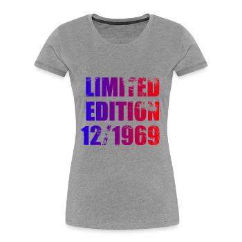 55e anniversaire Edition limitée 12/1969 - T-shirt bio Premium Femme - gris chiné - Devant - Mia (176cm)