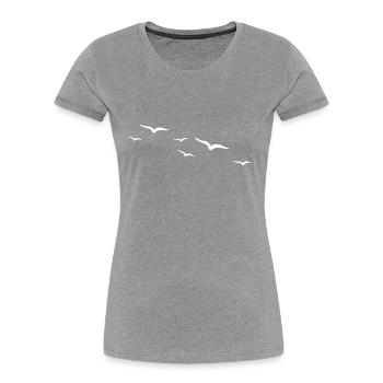 Vögel | Vogel - Frauen Premium Bio T-Shirt - Grau meliert - Vorne - Mia (176cm)