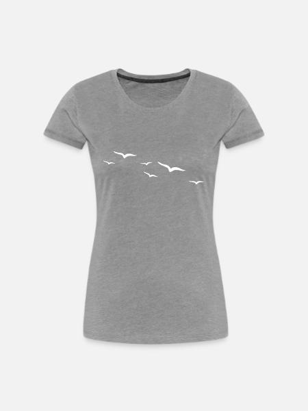 Vögel | Vogel - Frauen Premium Bio T-Shirt - Grau meliert