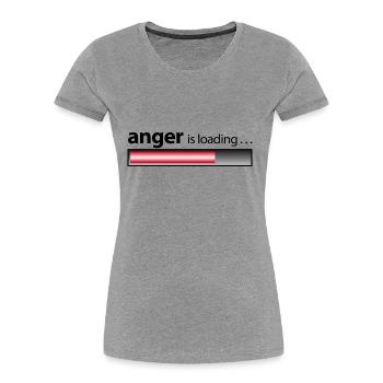 Meine Wut steigt - mein Zorn steigt - Frauen Premium Bio T-Shirt - Grau meliert - Vorne - Mia (176cm)