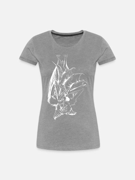 Kaffeefledermaus - Frauen Premium Bio T-Shirt - Grau meliert