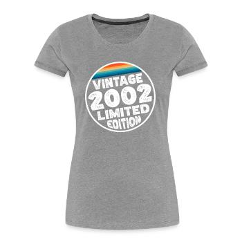 Vintage 2002 Geburtstag Geschenk Geburtstagsparty - Frauen Premium Bio T-Shirt - Grau meliert - Vorne - Mia (176cm)