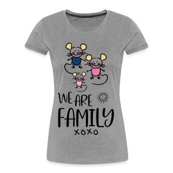 Family - Women's Premium Organic T-Shirt - heather grey - Front - Mia (176cm)