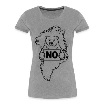 Greenland Is Not For Sale - Women's Premium Organic T-Shirt - heather grey - Front - Mia (176cm)