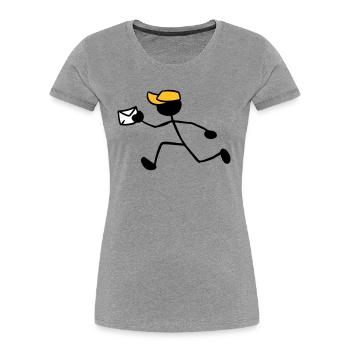 Postman Courier Letter Delivery Express Shipment - Women's Premium Organic T-Shirt - heather grey - Front - Mia (176cm)