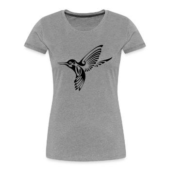 humming-bird - Women's Premium Organic T-Shirt - heather grey - Front - Mia (176cm)