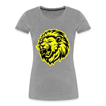 Lion's Head Lion Animal - Women's Premium Organic T-Shirt - heather grey - Front - Mia (176cm)