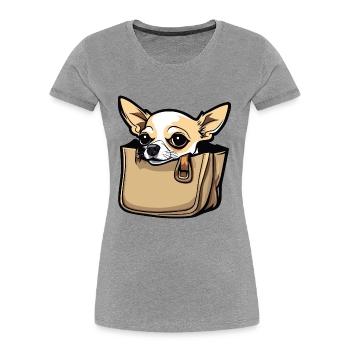Chihuahua / small dog / animal / tiny / breed - Women's Premium Organic T-Shirt - heather grey - Front - Mia (176cm)