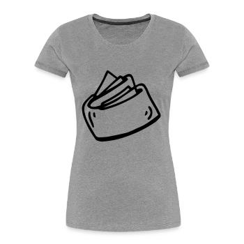 Geldbeutel Portemonnaie Brieftasche - Frauen Premium Bio T-Shirt - Grau meliert - Vorne - Mia (176cm)