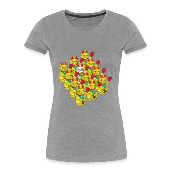 ARMY OF BOXING CATS - Women's Premium Organic T-Shirt - heather grey - Front - Mia (176cm)