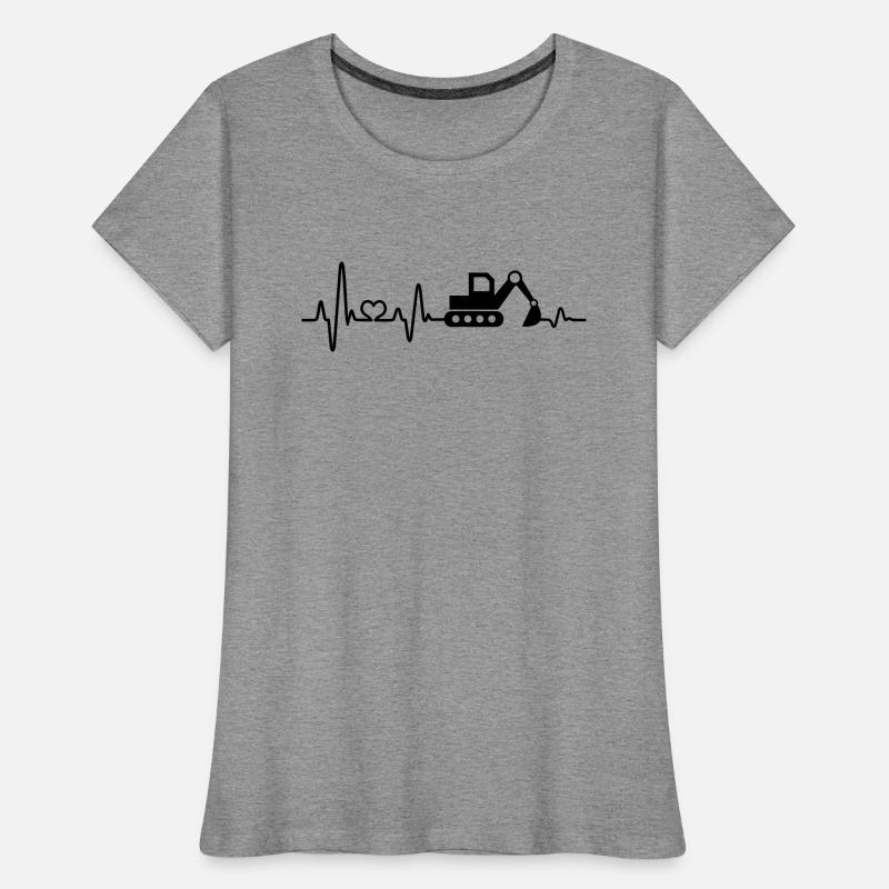 Bagger Baustelle Bauarbeiter Baggerfahrer Geschenk Frauen Premium Bio T-Shirt