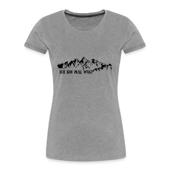 ich bin mal weg - Frauen Premium Bio T-Shirt - Grau meliert - Vorne - Mia (176cm)