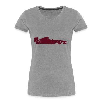 formule 1 voiture course 107 - T-shirt bio Premium Femme - gris chiné - Devant - Mia (176cm)