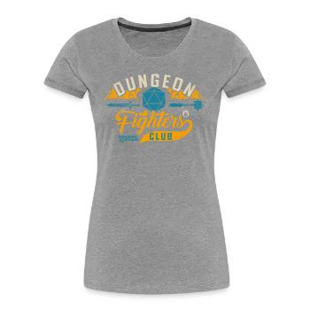Dungeons And Dragons Dungeon Fighter Club - Frauen Premium Bio T-Shirt - Grau meliert - Vorne - Mia (176cm)