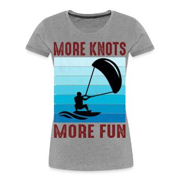 Kitesurfen Kitesurfen Kiteboarding Kiteboarder - Frauen Premium Bio T-Shirt - Grau meliert - Vorne - Mia (176cm)