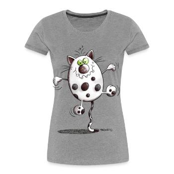 Mignon Chat - T-shirt bio Premium Femme - gris chiné - Devant - Mia (176cm)