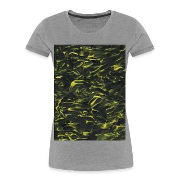 Gelb im Dunkeln (Acrylfarbe) - Frauen Premium Bio T-Shirt - Grau meliert - Vorne - Mia (176cm)