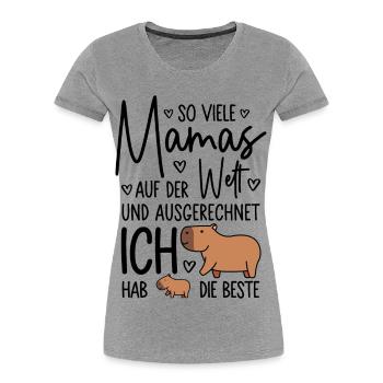 So viele Mamas Beste Mama Baby Muttertag Geschenk - Frauen Premium Bio T-Shirt - Grau meliert - Vorne - Mia (176cm)