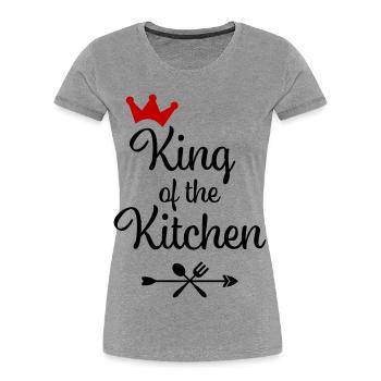 Men's Cooking Apron - Women's Premium Organic T-Shirt - heather grey - Front - Mia (176cm)