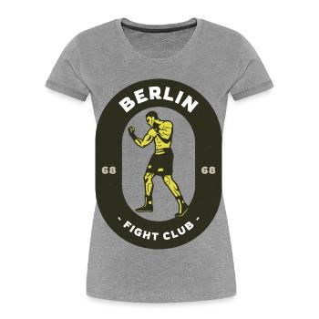 Berlin Fight Club Logo - Frauen Premium Bio T-Shirt - Grau meliert - Vorne - Mia (176cm)