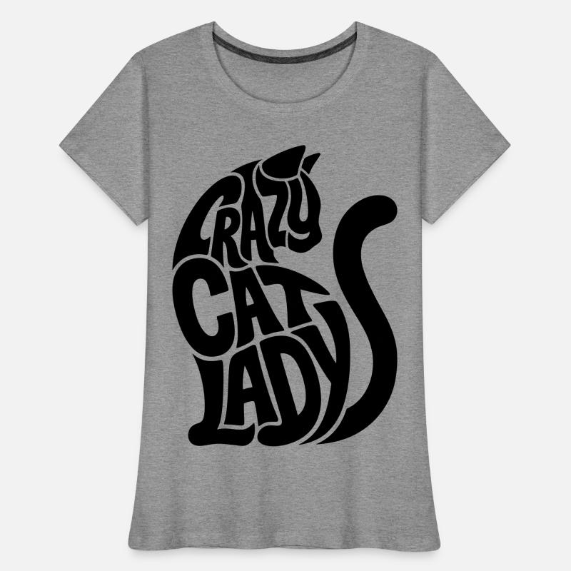 Cat Lady Typography Colors Selectable Women's Premium Organic T-Shirt