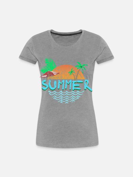 Strand - Frauen Premium Bio T-Shirt - Grau meliert