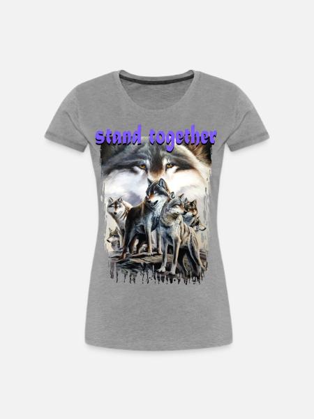zusammen - Frauen Premium Bio T-Shirt - Grau meliert