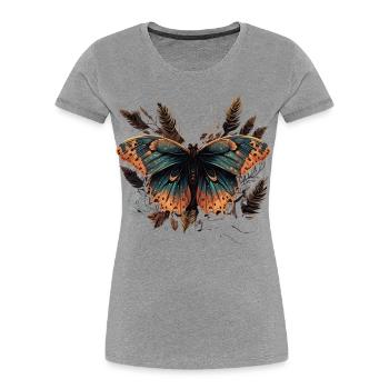 Graceful Butterfly - Women's Premium Organic T-Shirt - heather grey - Front - Mia (176cm)