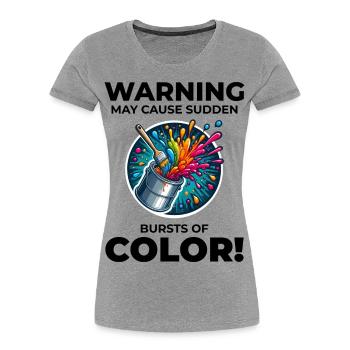 Peintre en bâtiment Peinture murale Décorateur d’intérieur - T-shirt bio Premium Femme - gris chiné - Devant - Mia (176cm)