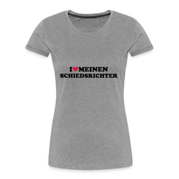 Schiedsrichter - Frauen Premium Bio T-Shirt - Grau meliert - Vorne - Mia (176cm)