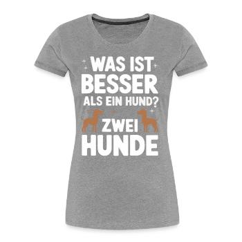 Hund Hunde Haustier Lustige Sprüche - Frauen Premium Bio T-Shirt - Grau meliert - Vorne - Mia (176cm)