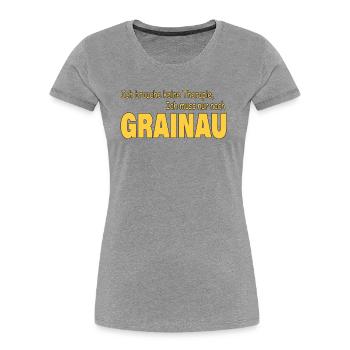Therapie GRAINAU - Frauen Premium Bio T-Shirt - Grau meliert - Vorne - Mia (176cm)