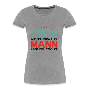 techniker | techniker aber viel cooler! - Frauen Premium Bio T-Shirt - Grau meliert - Vorne - Mia (176cm)