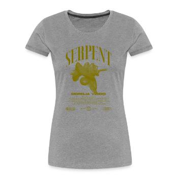 Green Tree Python Modern Reptile Keeper Streetwear - T-shirt bio Premium Femme - gris chiné - Devant - Mia (176cm)