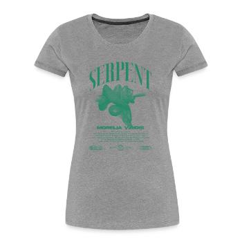 Green Tree Python Modern Reptile Keeper Streetwear - T-shirt bio Premium Femme - gris chiné - Devant - Mia (176cm)