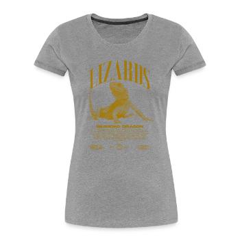 Dragon barbu Streetwear gardien de lézard - T-shirt bio Premium Femme - gris chiné - Devant - Mia (176cm)