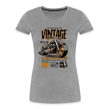 Motorcycle Bikers Motorbike Birthday Born In 1968 - Women's Premium Organic T-Shirt - heather grey - Front - Mia (176cm)