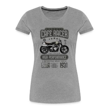 Cafe Racer Motorrad Geburtstag Biker Jahrgang 1931 - Frauen Premium Bio T-Shirt - Grau meliert - Vorne - Mia (176cm)