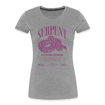 Ball Python Moderne Reptilienwärter Streetwear - Frauen Premium Bio T-Shirt - Grau meliert - Vorne - Mia (176cm)