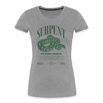 Ball Python Moderne Reptilienwärter Streetwear - Frauen Premium Bio T-Shirt - Grau meliert - Vorne - Mia (176cm)